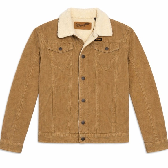 Wrangler Corduroy Sherpa Lined Button Up Western Jacket Youth Boys Size XL - Picture 2 of 7